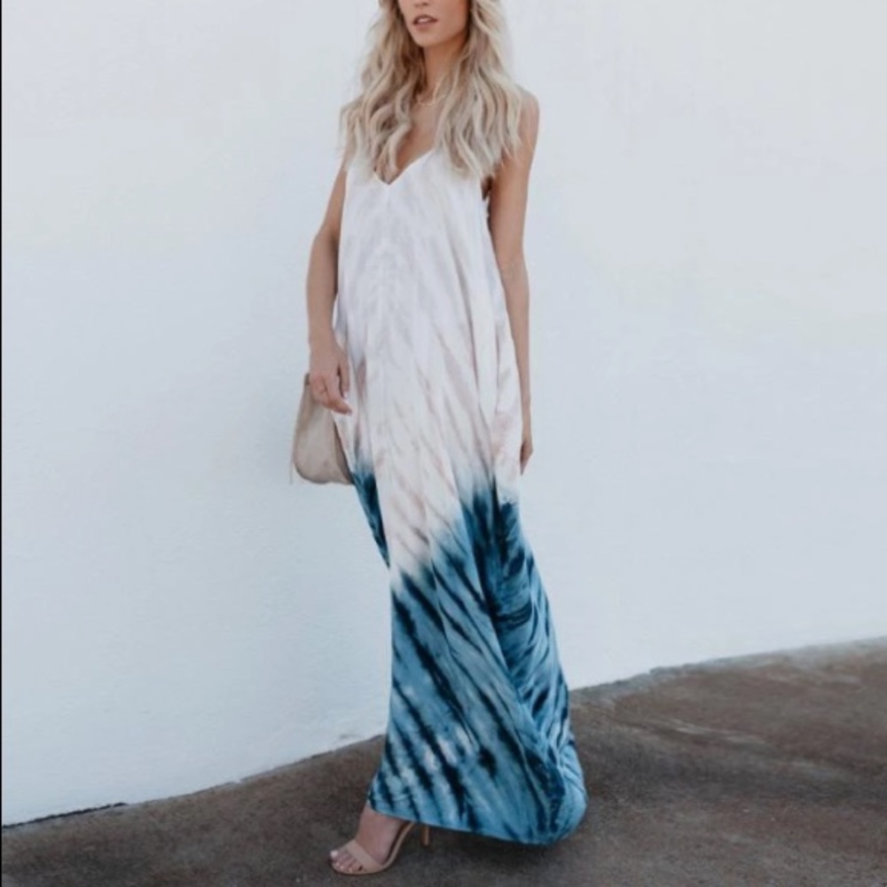 Blue Boho Maxi Dress
